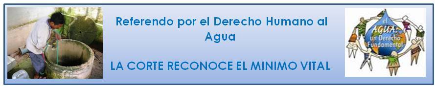 Referendo por el Derecho Humano al Agua.       LA CORTE RECONOCE EL MINIMO VITAL